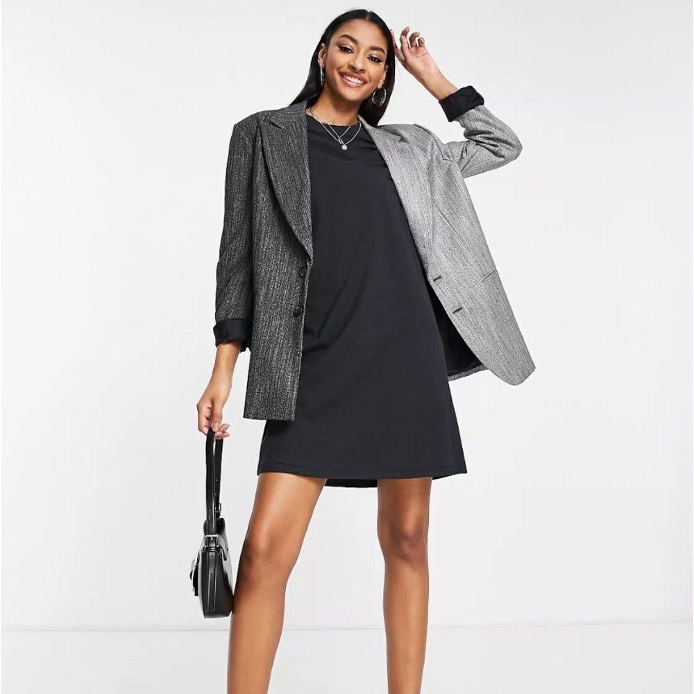 Only‎ Tall T-shirt dress in black M NWT